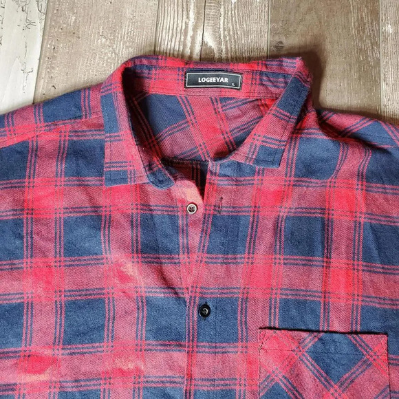 LOGEEYEAR Men's Sleeveless Plaid Flannel Button Down Shirt Vest Size XL NWOT - Picture 6 of 13